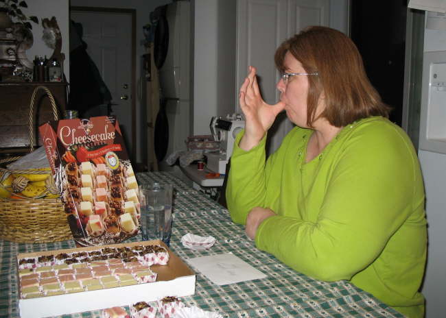 Kathys Birthday - Kathy eating cake