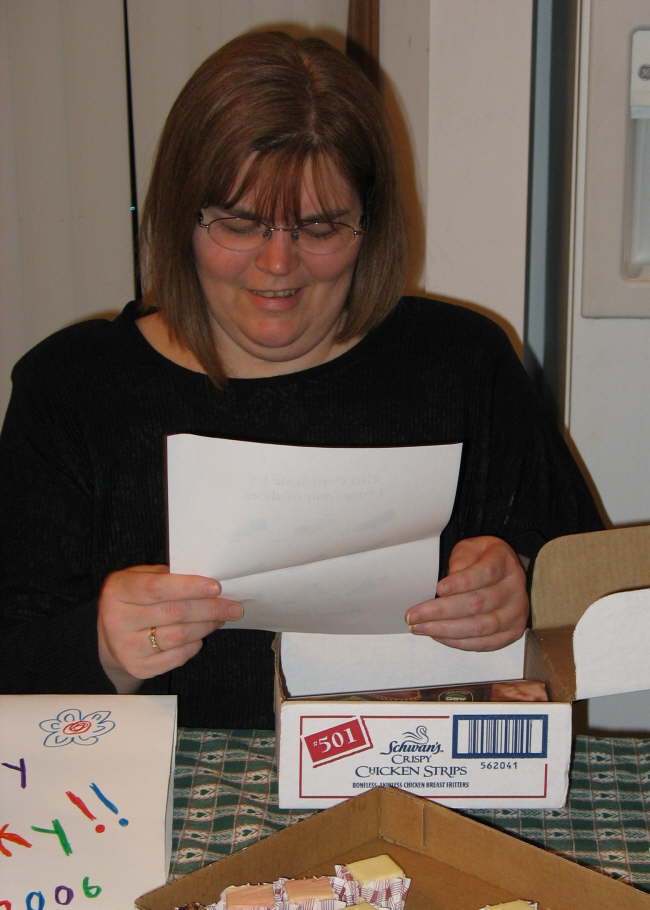 Kathys Birthday - Kathy opening presents