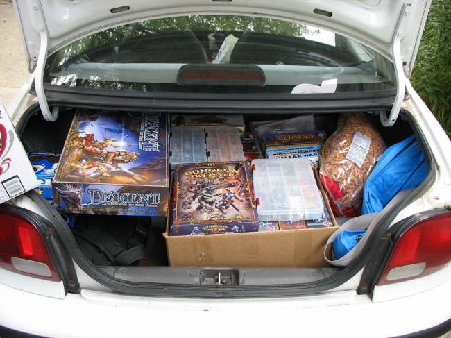 GameDay Chris' - Trunk of Geo loaded with games
