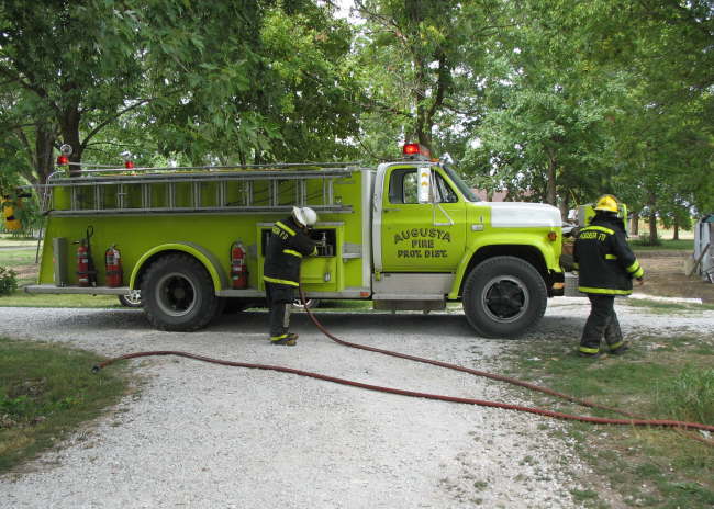 Daves Shed Fire - Augusta fire fighters