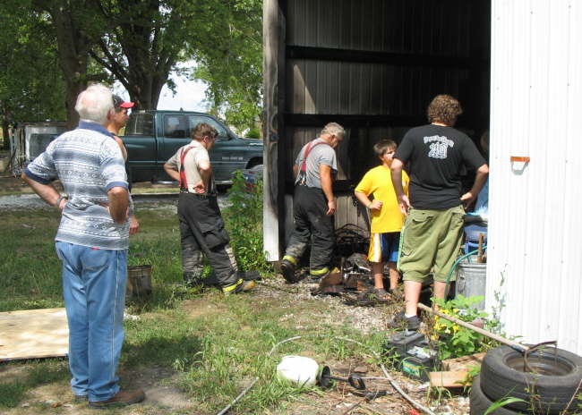 Daves Shed Fire - Checking things out