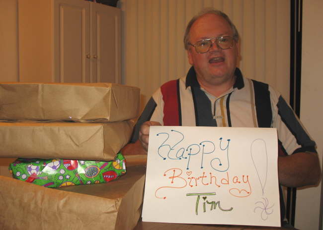 Tims Birthday - Card and presents