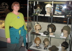 EAA Museum - Kathy and Helmet Display