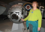 EAA Museum - Kathy next to Ball Turrent