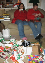 Amanda, Zac & paper - Christmas 06